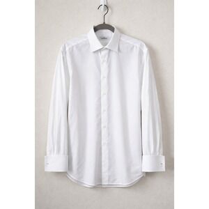 Brioni Dress Shirt Men 41/16 White Long Sleeve Button Italy Formalwear Luxury